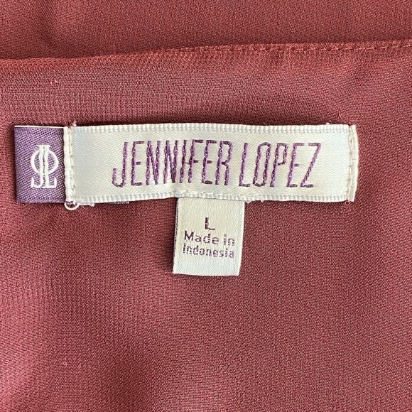 Jennifer Lopez sheer/semi-sheer flowy blouse size L - Picture 7 of 11